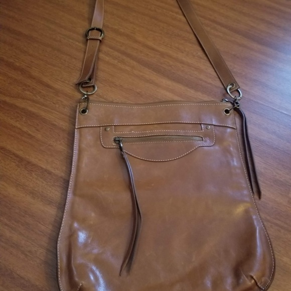 NikNok Real Leather Beige/Tan Shoulder Strap Satchel Handbag Laptop Bag - Picture 4 of 6